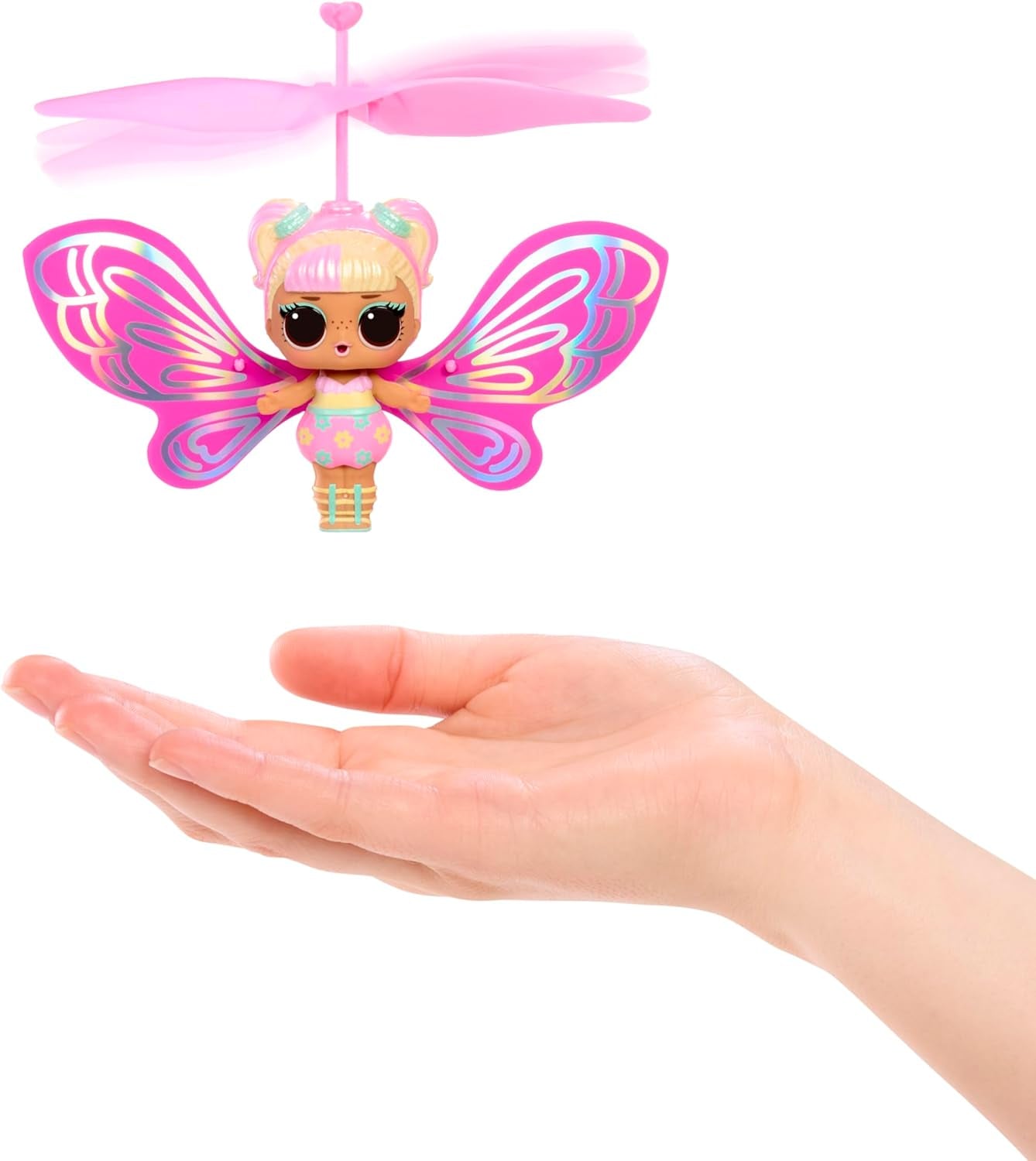 LOL Verrassing! Magic Flyers Fairies Tots - Flower Child - Inclusief 1 pop en 1 toverstaf in een bloemvormig pakket, 2 om te verzamelen, Roos