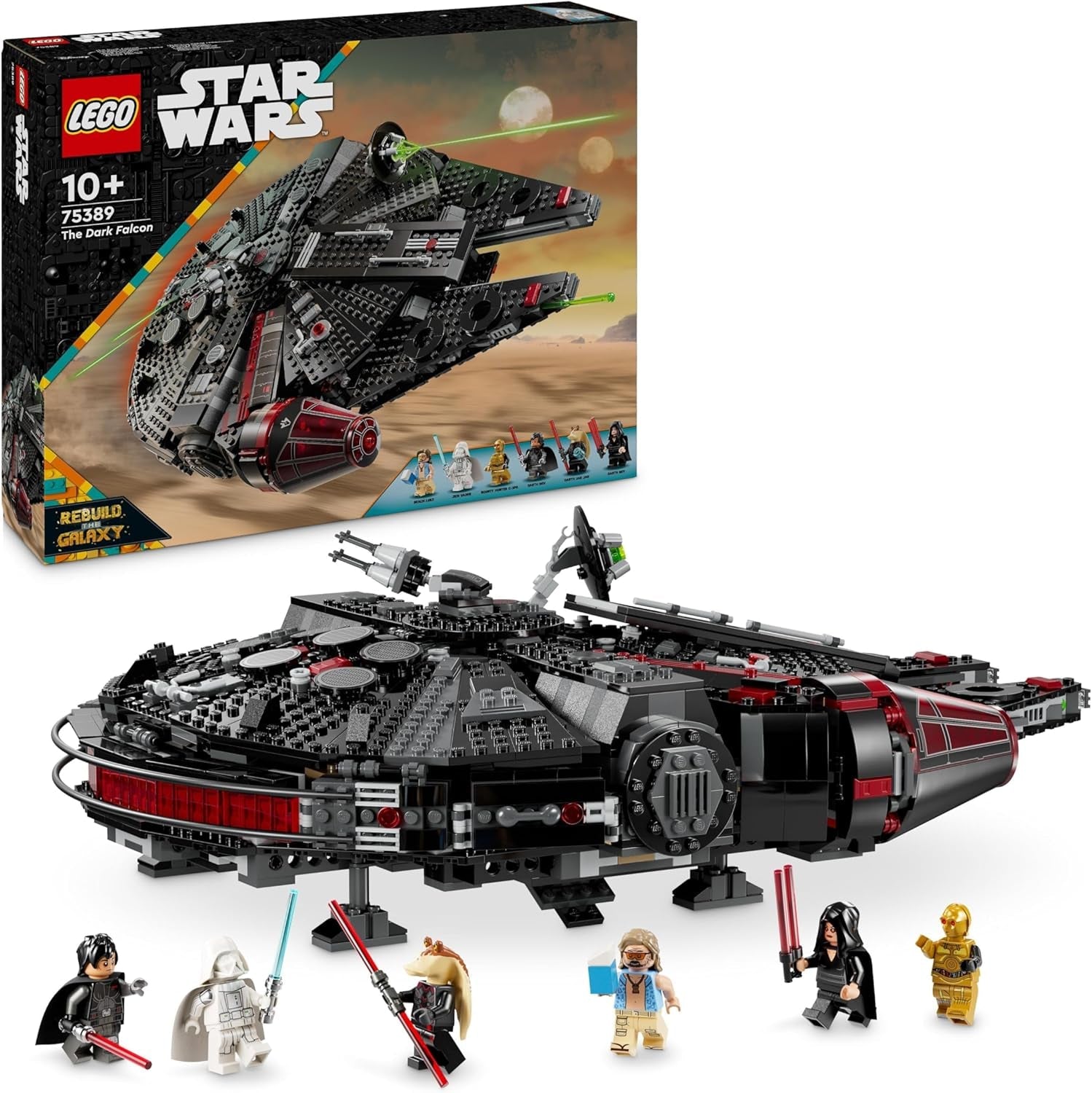 LEGO Star Wars Dark Millennium Falcon, ruimteschipset, bouwspeelgoed voor kinderen, verjaardagscadeau voor jongens, meisjes en fans, avonturenspeelgoed 75389 Bouwsets Bekijk de LEGO-Store Standaard titel