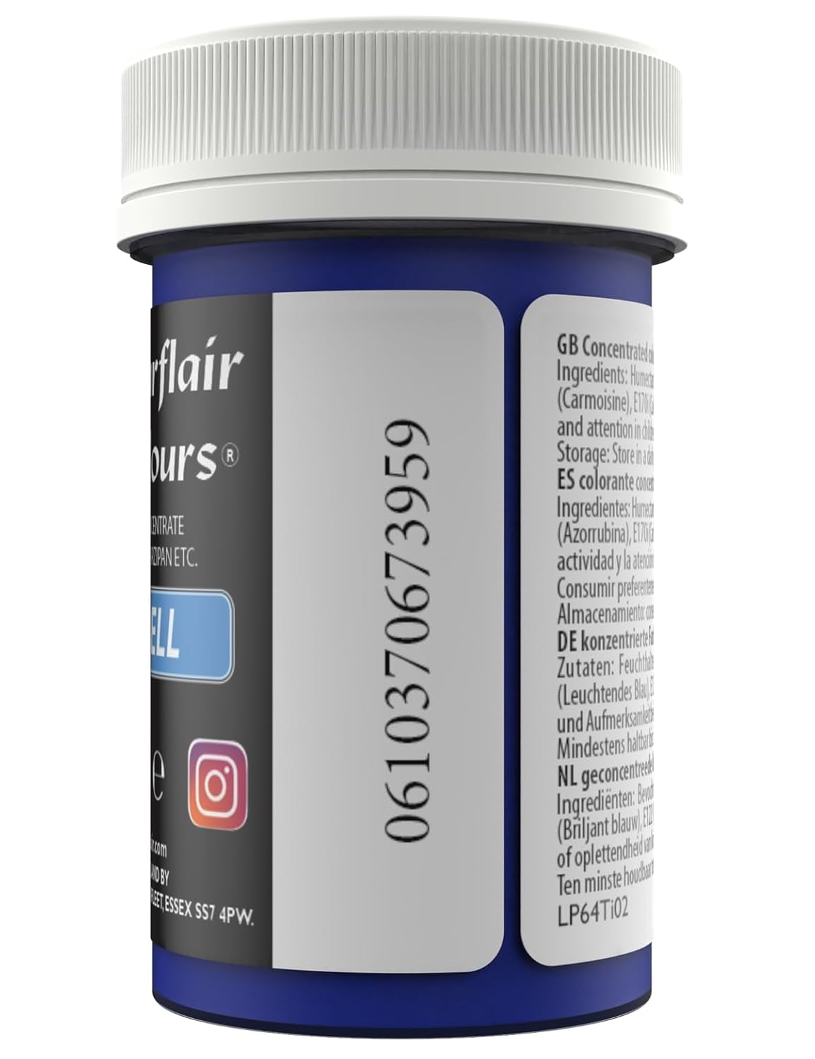 Sugarflair Pastelkleurstof voor pasta, Bell Blue, kleurstof voor pasta, fondant en marsepein, spectraal geconcentreerde kleuren - 25g