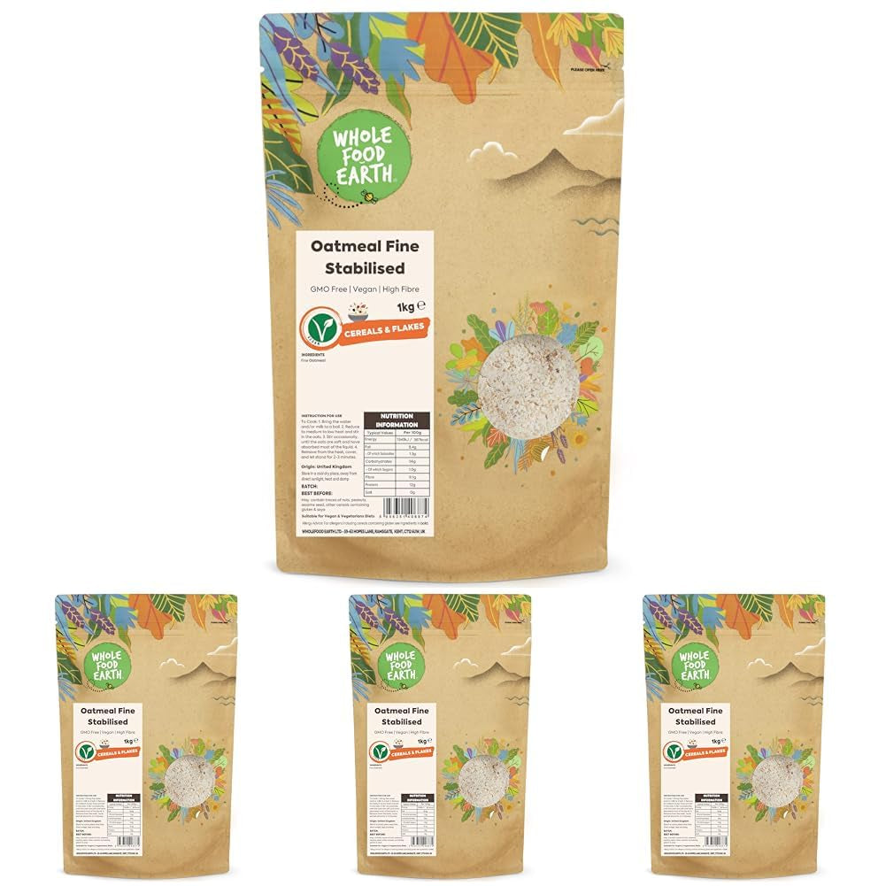 Wholefood Earth Fine Oats - non-GMO - vegan - zuivelvrij - geen toegevoegde suikers 1 kg