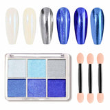 GZMAYUEN Chrom Pulver Für Nägel 6 Farbe Mirror Chrome Nagelpoeder Pigmentpoeder Nail Art