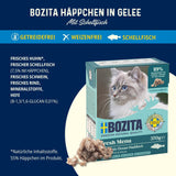 Bozita Tetra natvoer met schelvis in gelei - 6 x 370 g graanvrij, zonder toegevoegde suikers en niet-GMO kattenvoer - uitgebalanceerd, lekker, met 7,5% eiwit en 5% vet