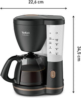 Tefal Incluo Filter-espressomachine, espressomachine Extreem eenvoudig in gebruik, geschikt voor rechts- en linkshandigen, automatische dekselopening, 1,25 l, 10 tot 15 kopjes, CM533811
