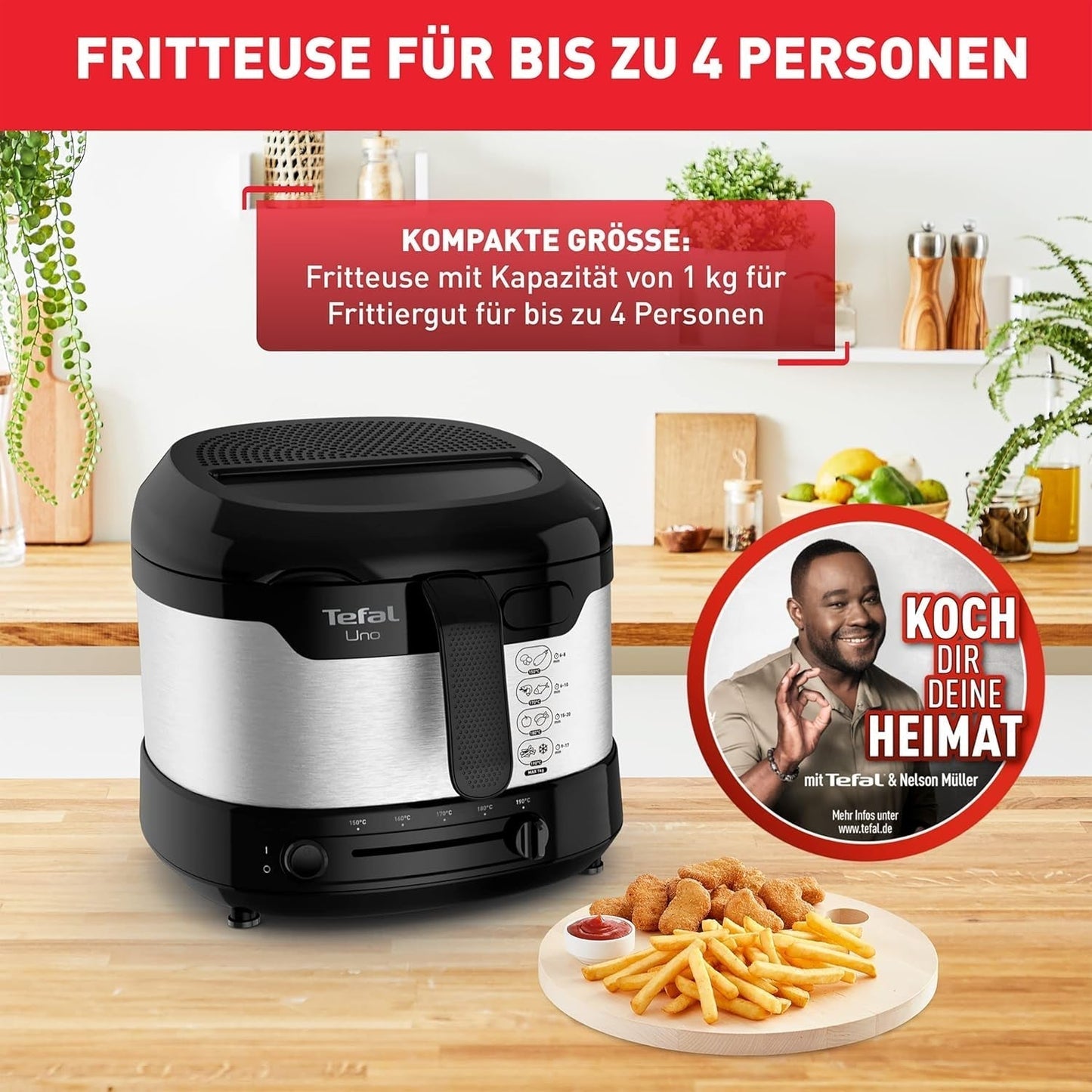 Friteuse Tefal Uno M FF215D, 1470 Watt, capaciteit: 1 kg Naty Shop Appliances