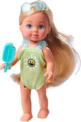 Simba Evi Love Travel, 2 verschillende modellen, er wordt slechts ÉÉN artikel geleverd, pop in een koffer op wielen, draagt ​​een zwempak met ruches, inclusief zonnebril en ijsje, 12 cm, vanaf 3 jaar