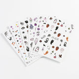 JMEOWIO Nagelsticker Halloween Süßer Geisterkürbis 9 Blatt Nail Art Sticker Selbstklebend Nagelaufkleber Decoratie Nageldesign Zubehör