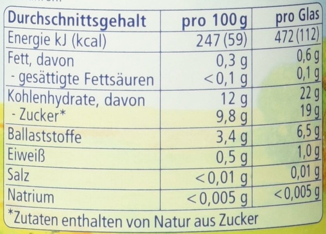 Biologische peer met blauwe bessen, na 4 maanden, 190g