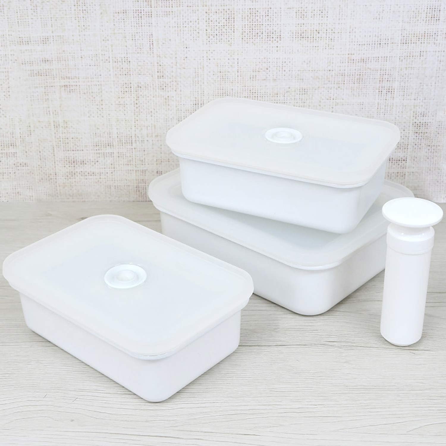 Geëmailleerd vacuüm-voedselbewaarblik | XL| 1,85L | 23,5 x 17,5 x 7 cm | houdt voedsel veel langer vers | beschermt voedsel tegen bacteriën en schimmels | zonder vacuümpomp Voedselbewaardozen Naty Shop