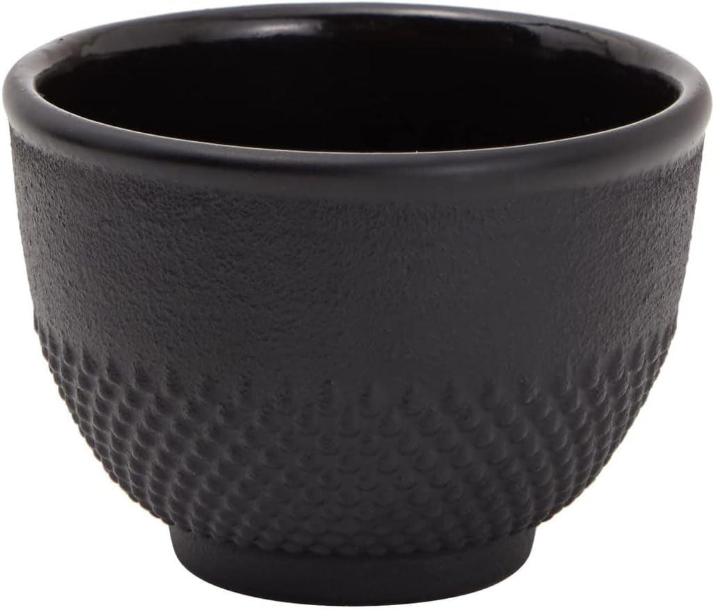 Juvale Japans theeservies met gietijzeren theepot (1200 ml), schotel en 2 kopjes, theeservies in Tetsubin-stijl, zwart