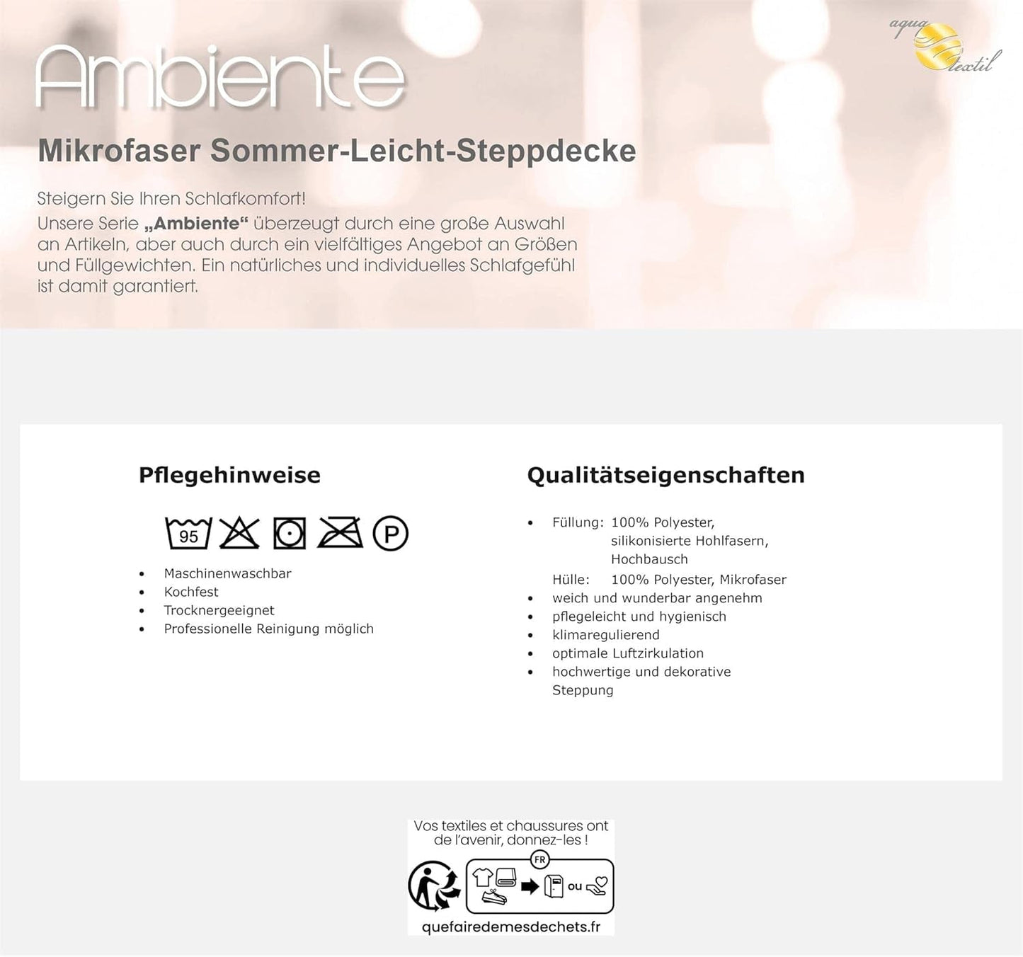 Ambiente zomerlicht dekbed 220 X 240 Cm Microvezeldekbed ademend winter zomer Dekbedden en dekbedden Naty Shop