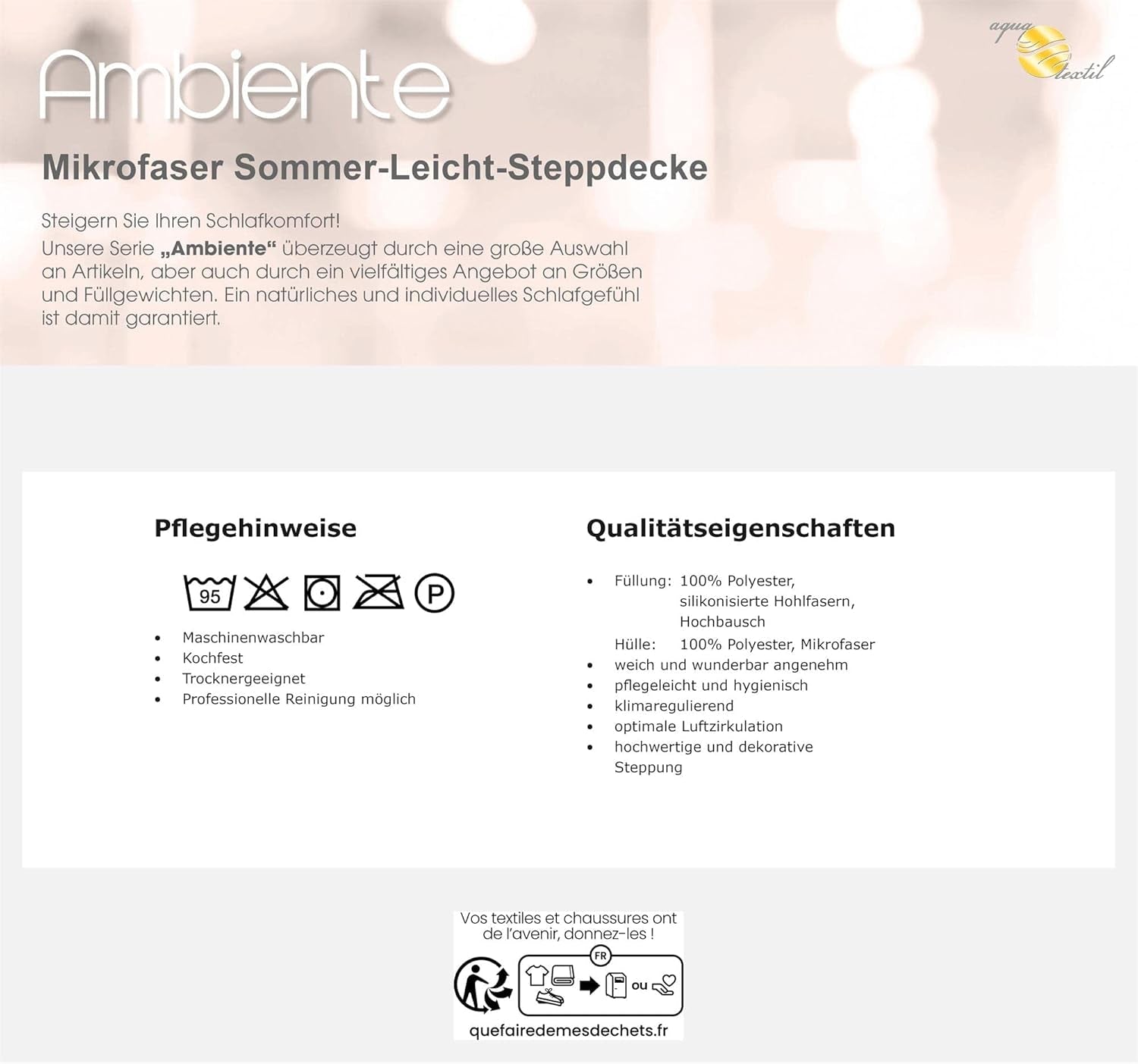 Ambiente zomerlicht dekbed 220 X 240 Cm Microvezeldekbed ademend winter zomer Dekbedden en dekbedden Naty Shop