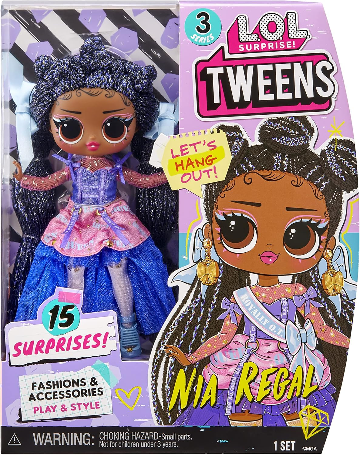LOL Verrassing! Tweens Fashion Doll Series 3 - NIA Regal-pop van 15 cm met verrassingen: extravagante outfits, accessoires en meer. Geweldig verzamelcadeau voor jongens en meisjes 18+ 584087