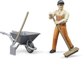 Bruder 62130 - Bworld figurenset gemeentelijke arbeider - speelgoedfiguur op schaal 1:16, bouwvoertuig, bouwvakker, boerderij, man Actiefiguren Naty Shop