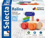 Selecta Locomotief Vangspeelgoed, 8,5 cm, Hout, 6 maanden - 3 jaar, Locomotief met rammelringen Babyspeelgoed Naty Shop Standaard titel