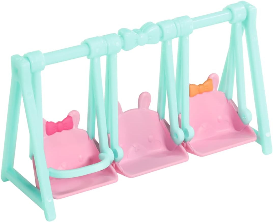 BABY born 904763 Baby Surprise Bus - roze minipoppenspeelgoedbus met 2 exclusieve poppen, drievoudige kinderwagen, schommel, carrousel, glijbaan en drievoudige schommel.