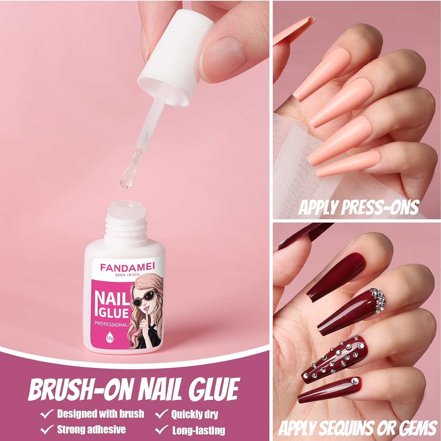 FANDAMEI 12 Kleuren 288pcs Gladde Kunstnagels Lange Ballerina Doodskist Kunstnagels Acryl Nail Tips Lange Ballerina Kunstnagels