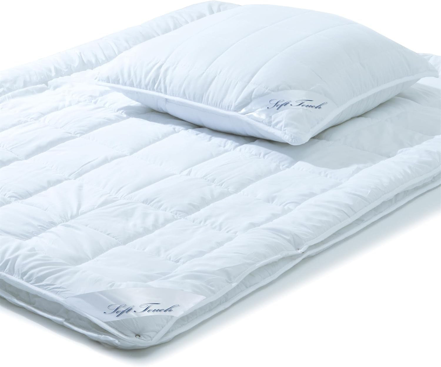 Aqua-Textil Soft Touch Set voor kinderen Dekbed 100 X 135 Cm 250G en 350G met kussen 40 X 60 Cm 150G Dekbed 4 seizoenen Klimaatbeheersing Oeko-Tex Dekbedden en dekbedden Naty Shop 155X220 Cm + 1X 80X80 Cm 4 seizoenen