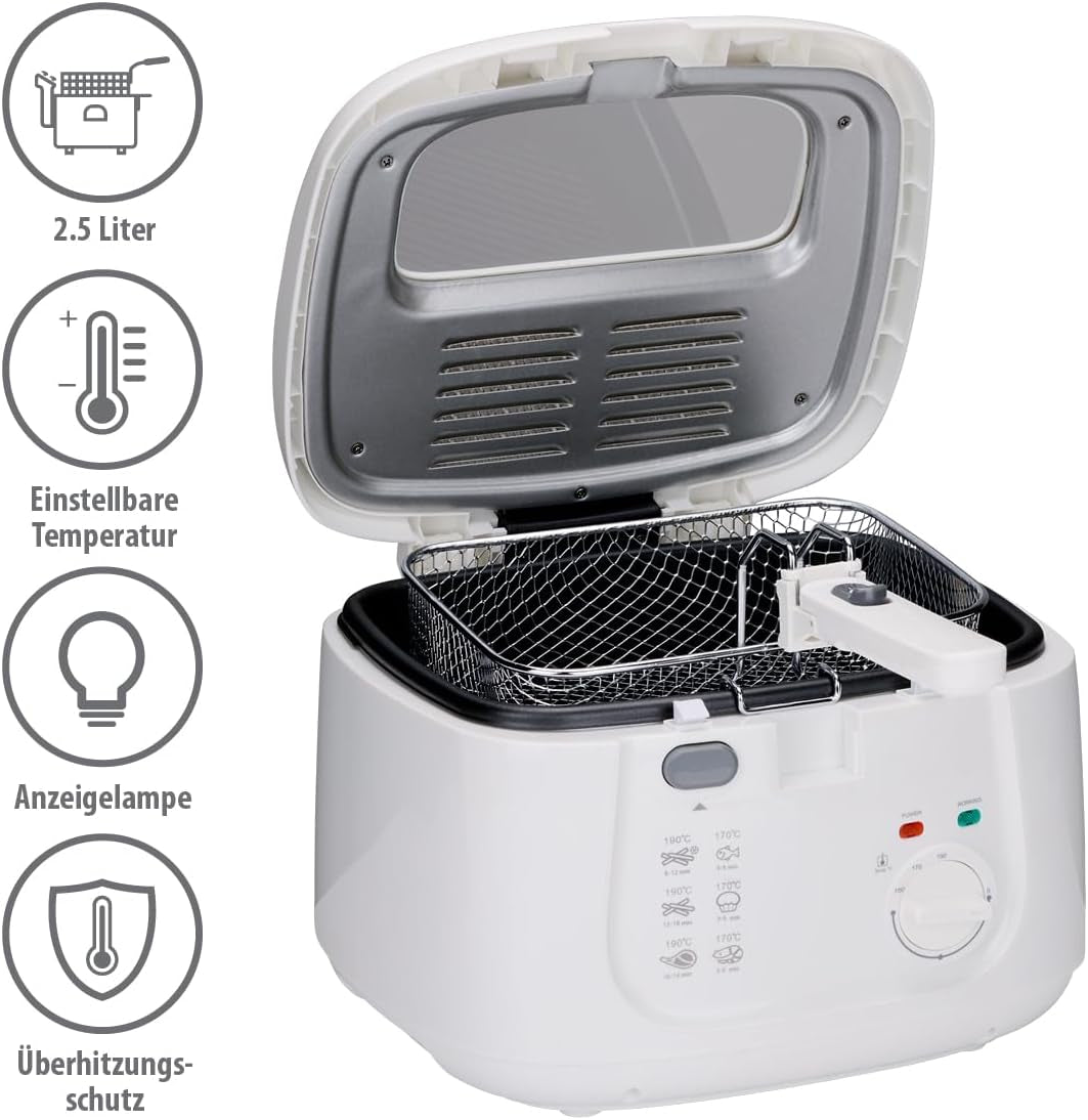 Alpina Frituurpan 2,5L DF-165, 1800W - Regelbare temperatuur tot 190°C Apparaten Naty Shop