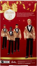 Barbie Signature 2025 Holiday Blonder Ken Modepuppe zum Sammeln in complete Anzug met Goldener Jacke in Einer Verpackung zum Ausstellen en met Puppenständer, JGK55