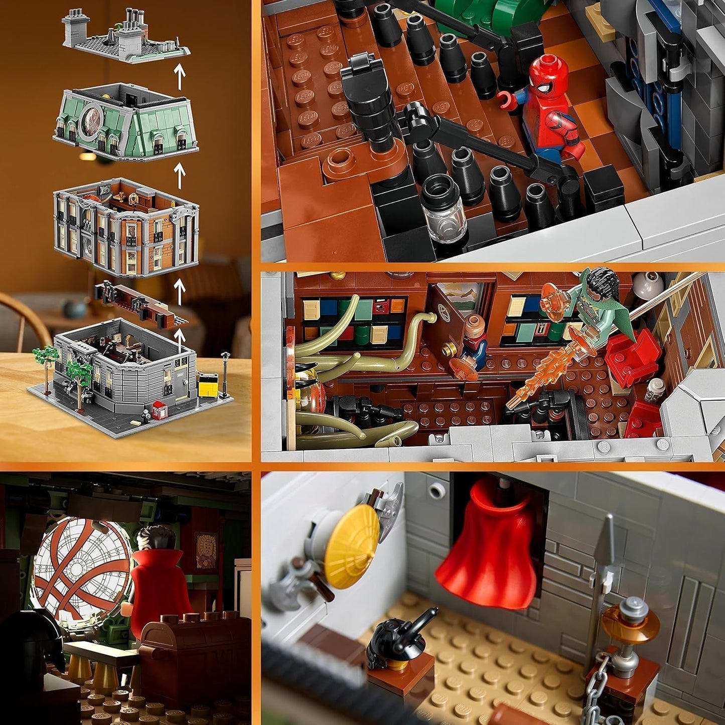 LEGO Marvel Sanctum Sanctorum Modulaire bouwset van 3 verdiepingen met minifiguren van Doctor Strange en Iron Man Avengers: Endgame Toy House Fan Collectible Great Room Decor 76218 Bouwsets Bekijk de LEGO-Store