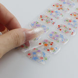 JMEOWIO Nagelfolie UV Hartend Bunter Blumenglitzer UV Gel Nail Strips Nagelsticker Nagelaufkleber Nail Art Decoratie Nageldesign Zubehör