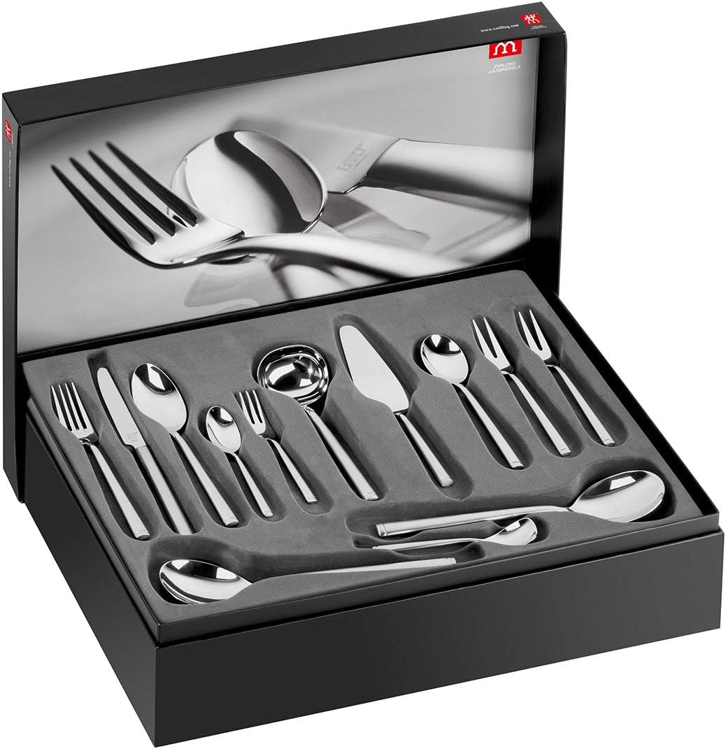 ZWILLING Senses 68-delige bestekset voor 12 18/10 roestvrij staal/premium mes staal matte afwerking zilver Naty Shop