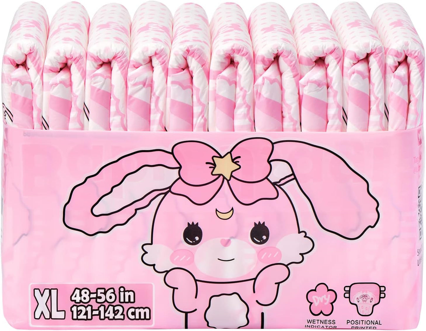 Luiers met print voor volwassenen 5500-5800 ml, 10 stuks - Baby Usagi (XL)