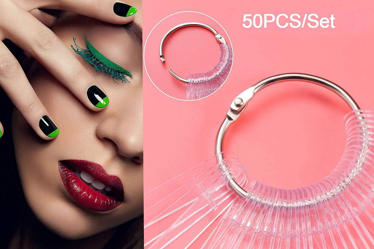 40 sticks voor kunstmatige nagellakcapsules, praktische ventilator, nail art (40, transparant)