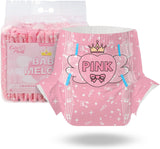 CutiePlusU luiers voor volwassenen, 10 stuks, wegwerpincontinentieslipjes met laken voor dames en heren, maximaal absorptievermogen 's nachts - kleine prinses (grote maat 94-119 cm)