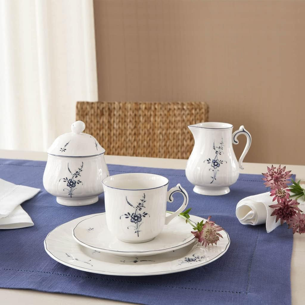 Villeroy & Boch Vieux Luxembourg Melkmok, 300 ml, Premium porselein, Wit/Blauw, 1023410760, Veelkleurig