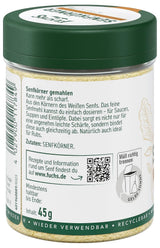 Fuchs Gewürze - Senfkörner gemahlen - für die Zubereitung von Rubs, zum Verfeinern von Suppen und Saucen - natuurlijke ingrediënten - 45 g in wiederverwendbarer, recyclebarer Dosis