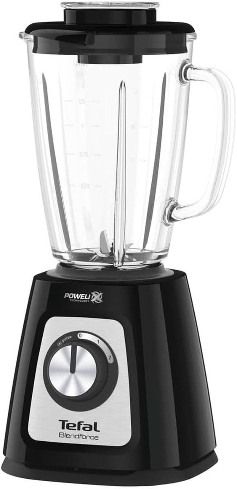 Tefal BL435831 BL4358 Keukenmixer, Glas, 1,75 Liter, Schwarz Kitchen Naty Shop