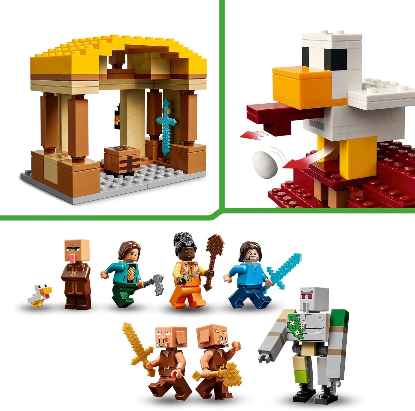 LEGO Minecraft Ghast Balloon Attack - Gamerspeelgoed voor kinderen - Videogamebouwset met huis, kip en golem - Filmartikelen voor jongens vanaf 10 jaar - 21273 Bouwsets Beuche in LEGO-Store