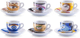 Zeller 26510 Espressokopjesset, 12-delig, Magic Eyes, wit