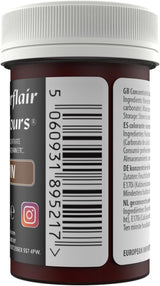 Sugarflair bruine kleurstofpasta, hooggeconcentreerde pastelkleurstof voor botercrème, fondant, royal icing, taartdecoraties en meer! Levendige voedselkleuring! - 25 gram