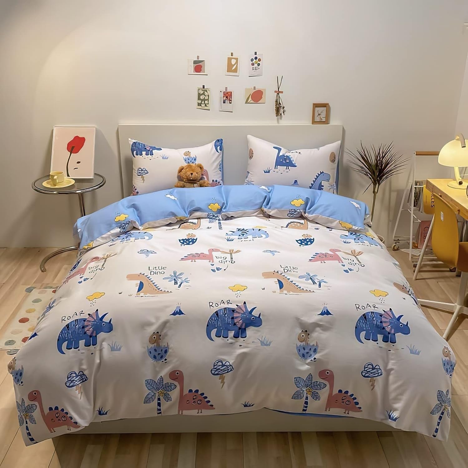 Beddengoed voor kinderjongens met diverse patronen, 100% katoen Beddengoed - kinderen Naty Shop Wit Met kleurpotloodtekening 100 X 135 cm