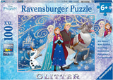 Ravensburger Puzzel voor kinderen - 13610 Frozen - Glinsterende sneeuw - Disney Frozen Puzzel voor kinderen vanaf 6 jaar, met 100 stukjes in XXL-formaat, met glitters Puzzel Naty Shop Cartoon