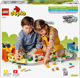 LEGO DUPLO Grote interactieve spoorbaan, bouwspeelgoed voor peuters vanaf 3 jaar, Push & Go-locomotief met licht en geluid, baanonderdelen, educatief speelgoed voor kleuters 10428 Bouwsets Beuche bij LEGO-Store