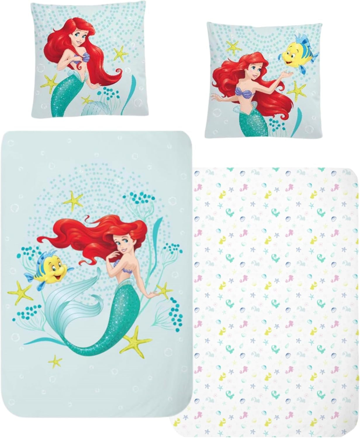 Kinderbedlinnen, diverse stripfiguren, 100% katoen Beddengoed - kinderen Naty Shop Ariel