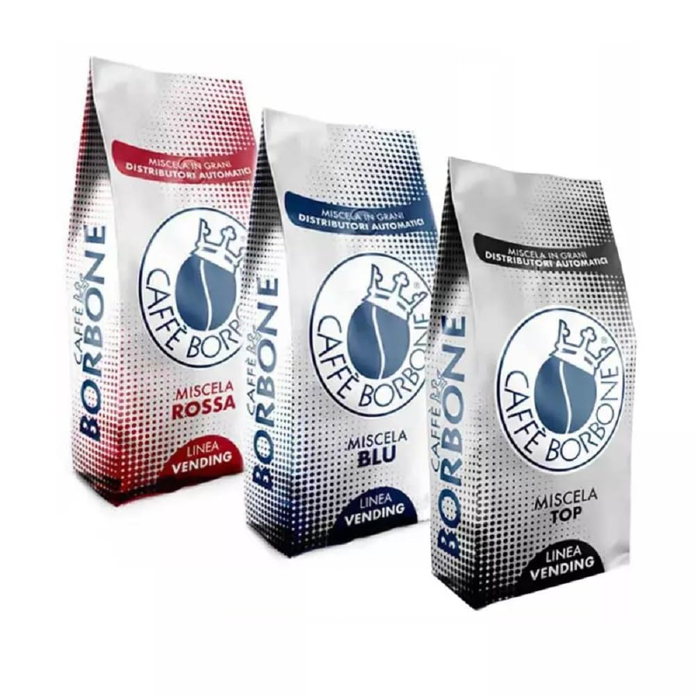Koffiebonen Tris Caffè Borbone mix rood, blauw en top 1 kg x 3