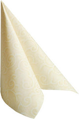 Papstar, 50 servetten "ROYAL Collection" 1/4-vouw 40 Cm X 40 Cm champagne "Casali", #84877