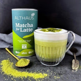Matcha voor latte Groene theemelange met rietsuiker, 400 g, veganistisch, voor 20 porties