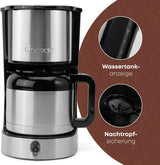 Clatronic® koffiezetapparaat met thermoskan voor 8–10 koppen koffie (ca. 1,2 l) | RVS filterkoffiezetapparaat | Dubbelwandige thermoskaraf | Geen temperatuurverlies | Koffiezetapparaat 800 W | KA 3805