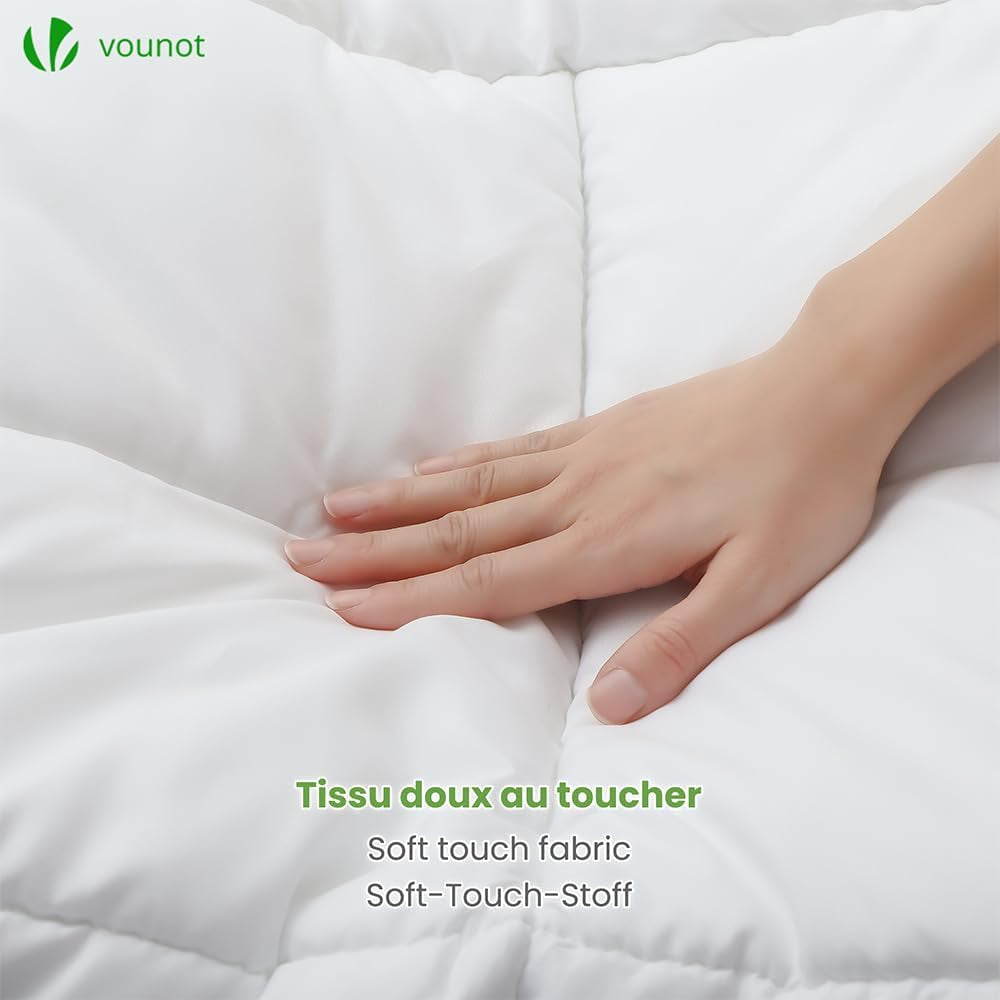 VOUNOT dekbed 155X200Cm, 4 seizoenen winterdekbedset van 2 500GSM, bestaande uit 2 aan elkaar geknoopte dekbedden Aanpasbaar dekbed voor zomer en winter, Oeko-Tex Standaard dekbedden en dekbedden Naty Shop