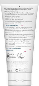 Lavera, Douchegel met biologische bamboe en guarana, 3 in 1, voor huid, haar en gezicht, 200 ml Douche en bad Naty Shop