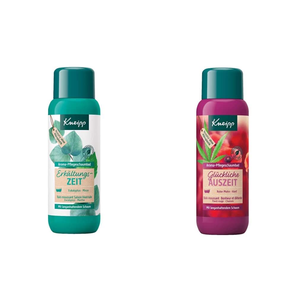 Kneipp Aroma Foam Bath Cold Season, badadditief met natuurlijke essentiële oliën van eucalyptus en munt, 400 ml Douche en bad Naty Shop Happy Time Out schuimbadpakket
