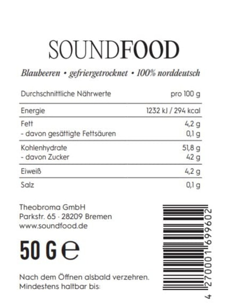 Bosbessen | gelyofiliseerde bosbessen, heel uit Duitsland | regionaal = 100% Noord-Duitsland | oogst 2024, 40 g Naty Shop gedroogde producten