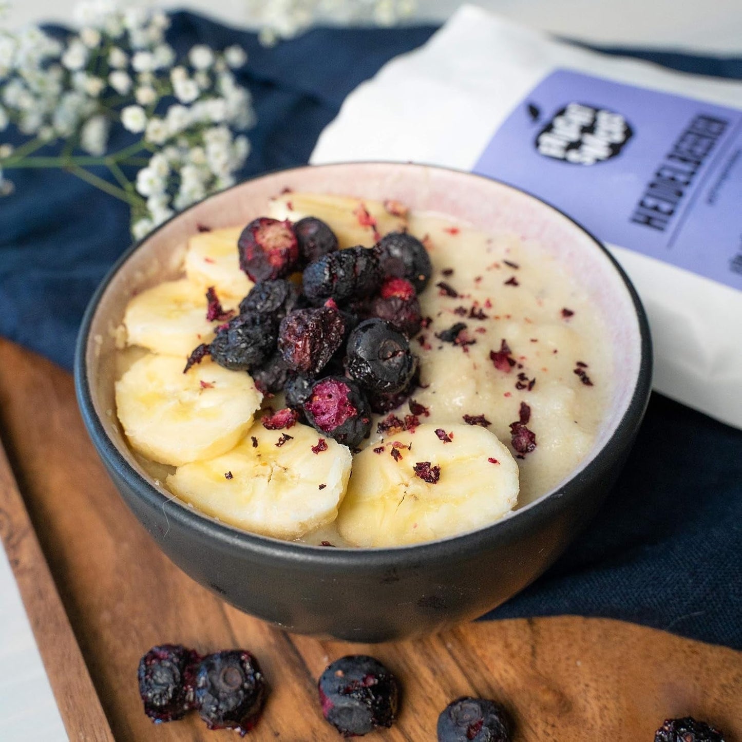 Gevriesdroogde bosbessen: 100g gedroogde gekweekte bosbessen voor smoothies, muesli, paptopping - gevriesdroogde bessen zonder toegevoegde suiker - NutriPur gevriesdroogde bosbessen Gedroogde producten Naty Shop