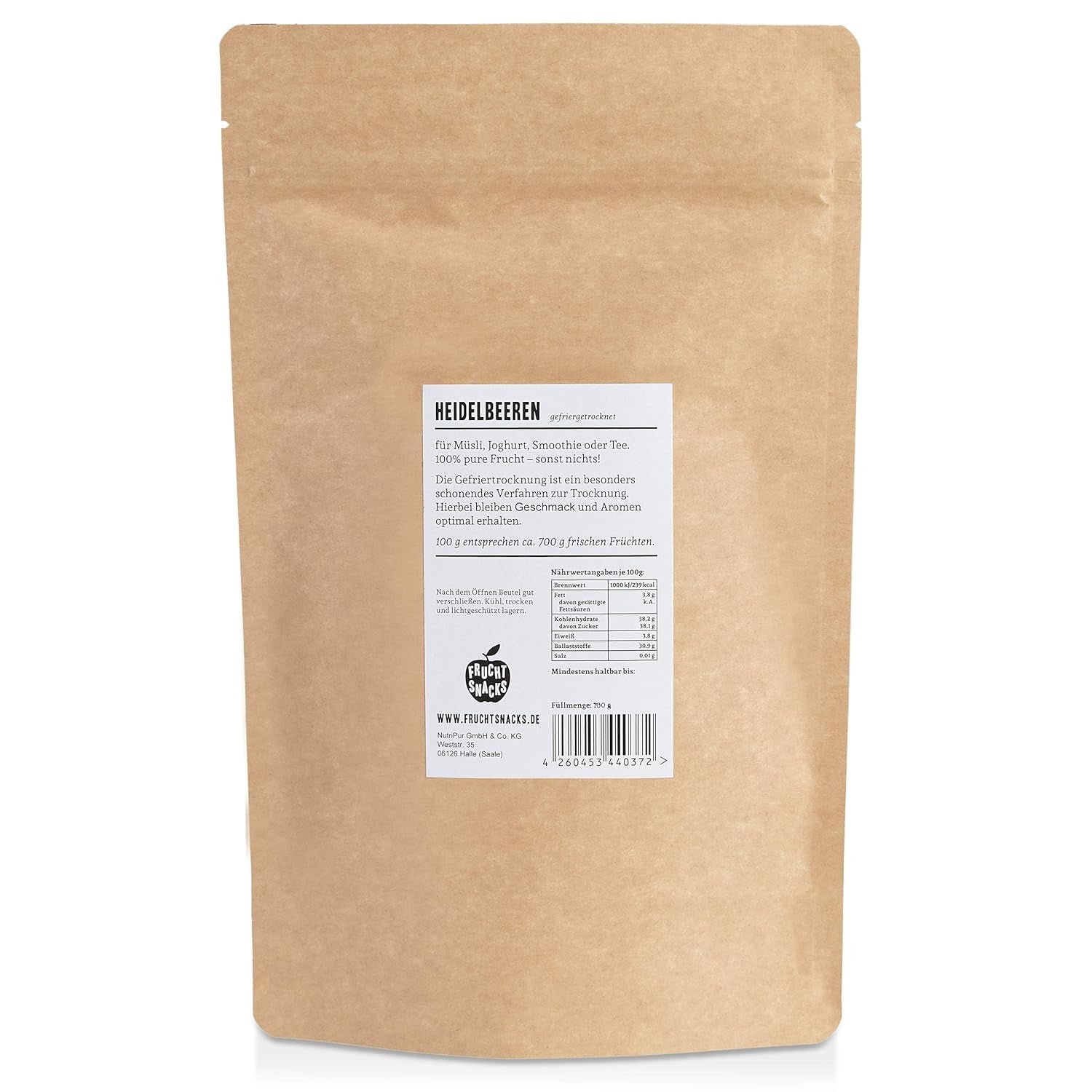 Gevriesdroogde bosbessen: 100g gedroogde gekweekte bosbessen voor smoothies, muesli, paptopping - gevriesdroogde bessen zonder toegevoegde suiker - NutriPur gevriesdroogde bosbessen Gedroogde producten Naty Shop