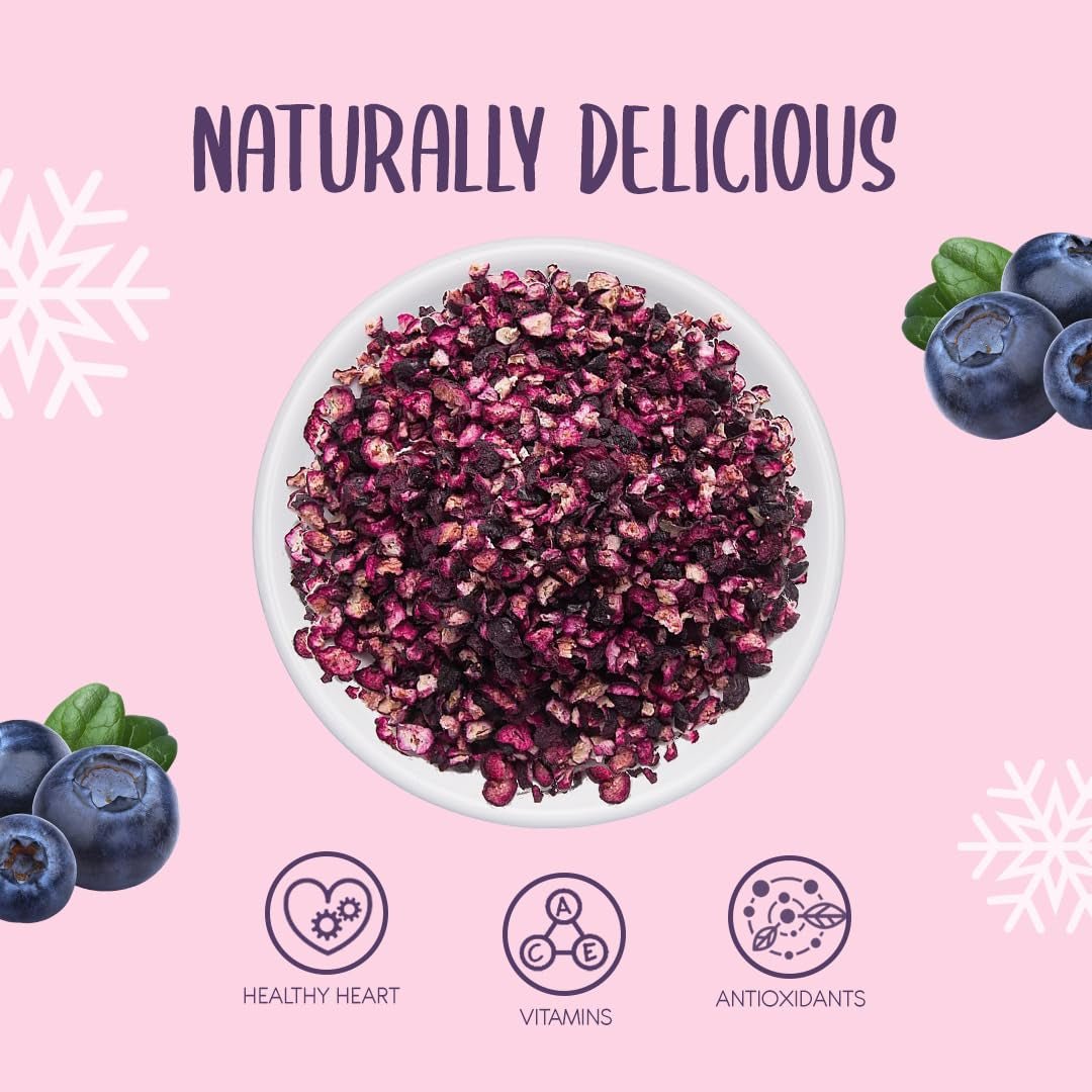 Gevriesdroogde bosbessen stukjes 100g - Gevriesdroogde bosbessen - Gevriesdroogd fruit - Gevriesdroogd gedroogd fruit - Ideaal voor het bakken, decoreren van taarten, muesli en desserts Gedroogde producten Naty Shop